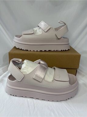 Ugg Women's GoldenGlow Sandal in a light pink size 8